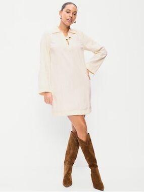 Old Navy Women’s New Long-Sleeve Popover Jean Mini Dress Size XL